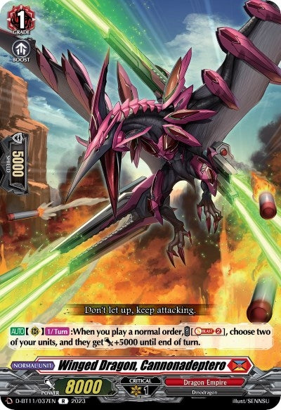 Winged Dragon Cannonadeptero (11037) [D-BT11] - Cardfight Vanguard Single