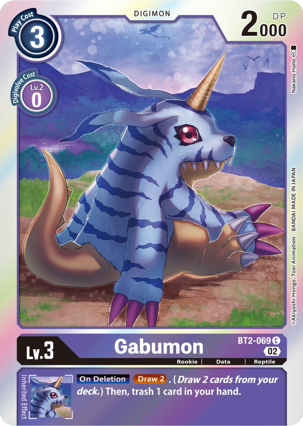Gabumon - BT2-069 (Resurgence Booster Reprint) (2069) [RB-01] - Digimon Card Game Single