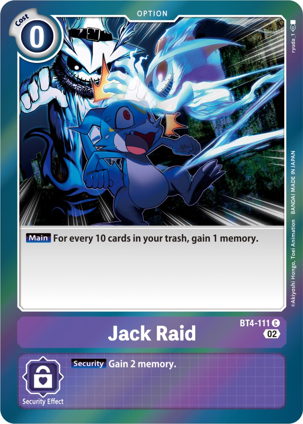 Jack Raid (Resurgence Booster Reprint) (4111) [RB-01] - Digimon Card Game Single