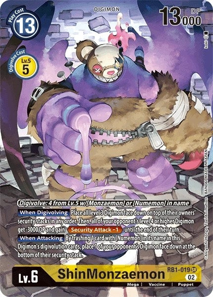 ShinMonzaemon (Textured Alternate Art) (1019) [RB-01] - Digimon Card Game Single