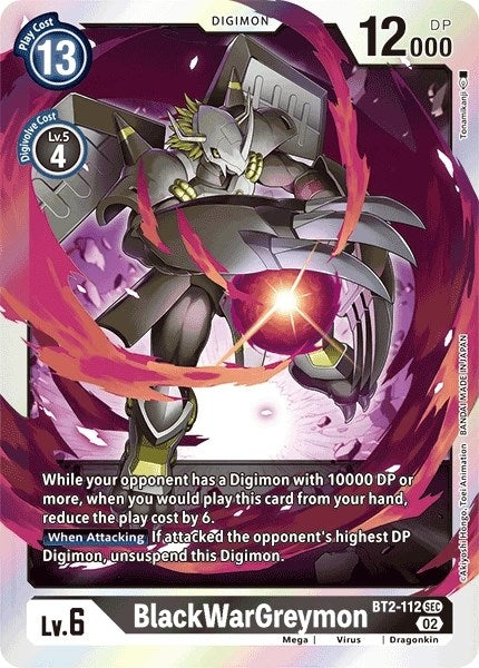 BlackWarGreymon (Resurgence Booster Reprint) (2112) [RB-01] - Digimon Card Game Single