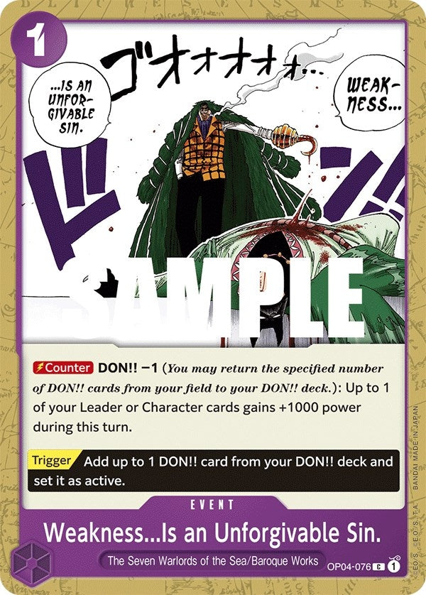 Weakness...Is an Unforgivable Sin. (4076) (OP04) - One Piece Card Game Single