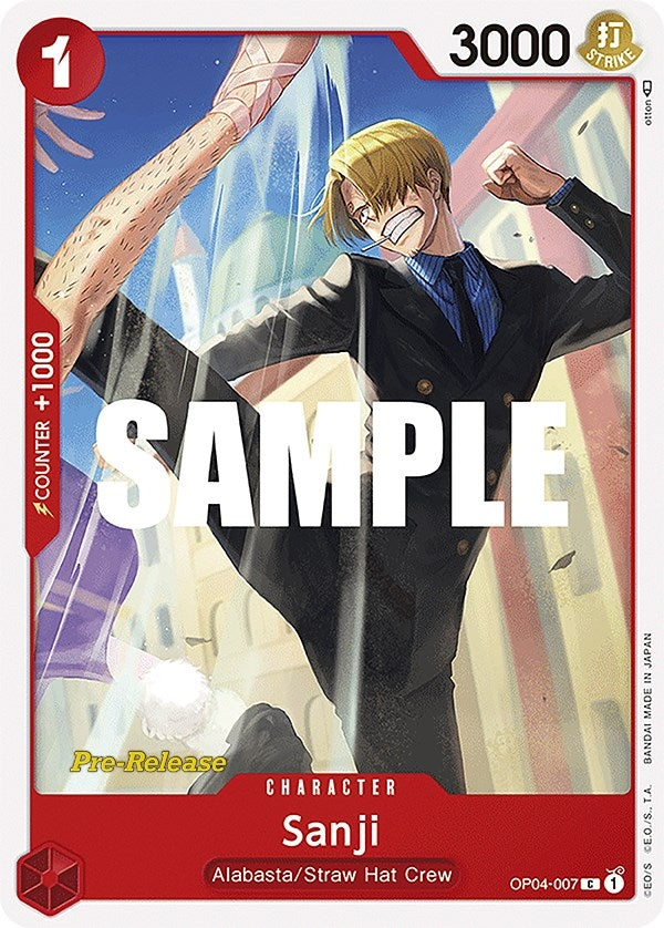 Sanji (007) (4007) (OP04 PRE) - One Piece Card Game Single