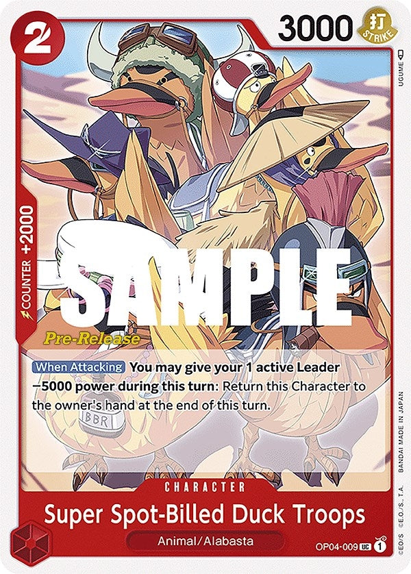 Super Spot-Billed Duck Troops (4009) (OP04 PRE) - One Piece Card Game Single