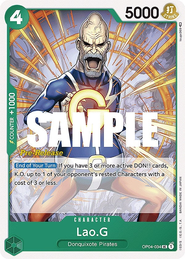 Lao.G (4034) (OP04 PRE) - One Piece Card Game Single