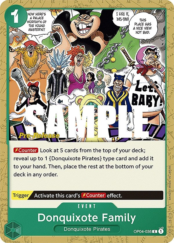 Donquixote Family (4036) (OP04 PRE) - One Piece Card Game Single