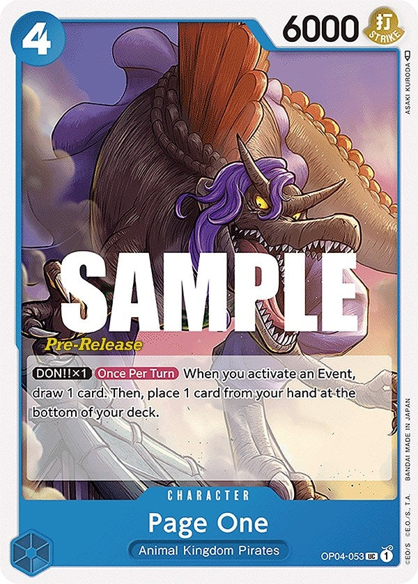 Page One (4053) (OP04 PRE) - One Piece Card Game Single