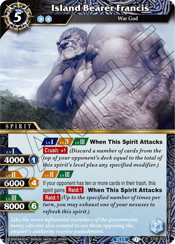 Island Bearer Francis (6002) [ST06] - Battle Spirits Saga Single