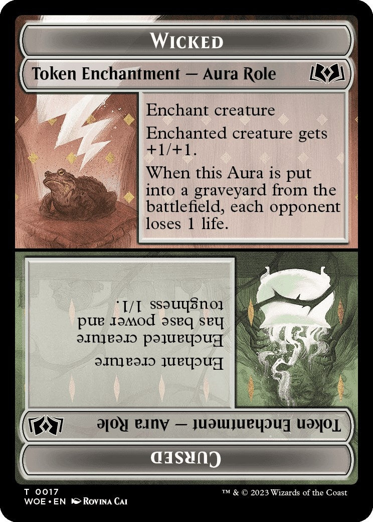 Wicked Role / Cursed Role // Emblem - On An Adventure Double-Sided Token (0) [WOE] - MTG Single