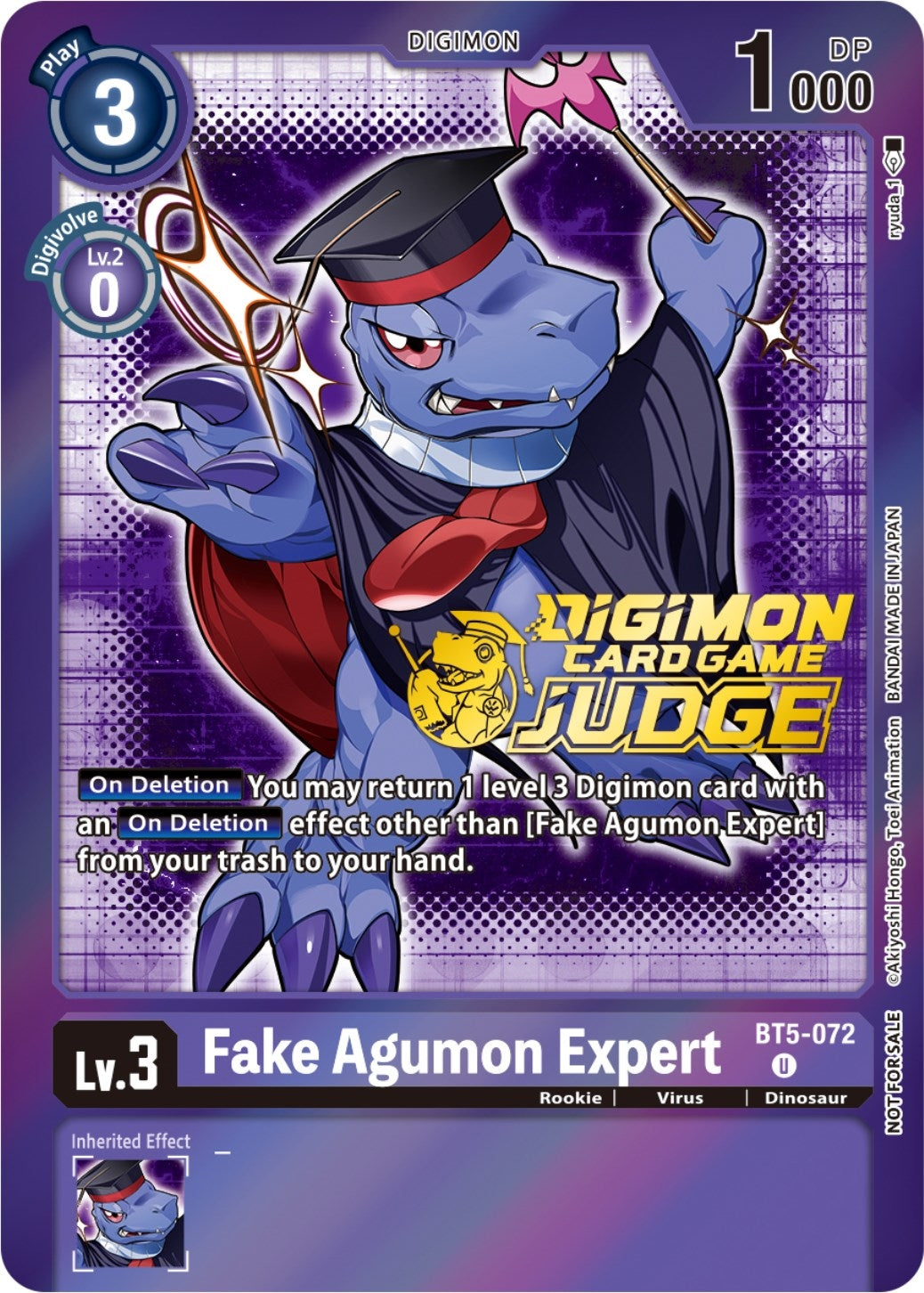 Fake Agumon Expert - BT5-072 (Judge Pack 4) (5072) [BT05] - Digimon Card Game Single