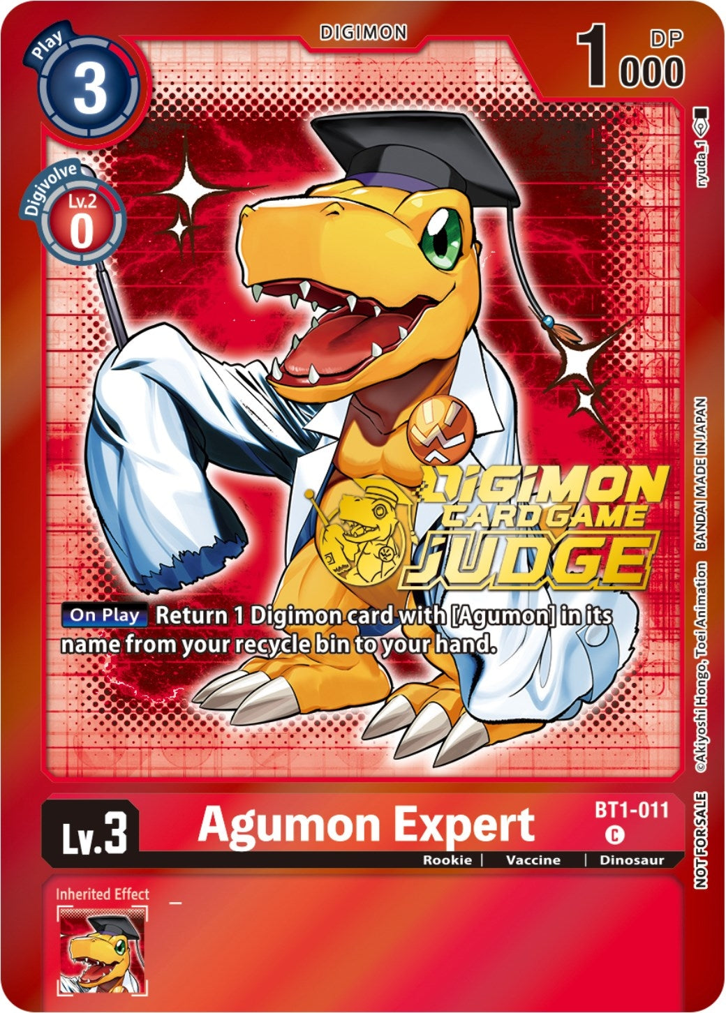 Agumon Expert - BT1-011 (Judge Pack 4) (1011) [BT01-03] - Digimon Card Game Single