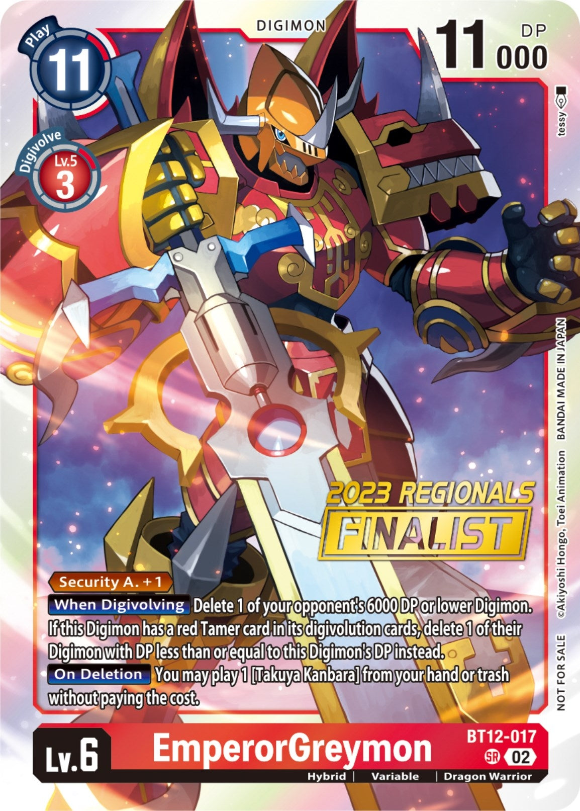 EmperorGreymon (2023 Regionals Finalist) (12017) [BT12] - Digimon Card Game Single
