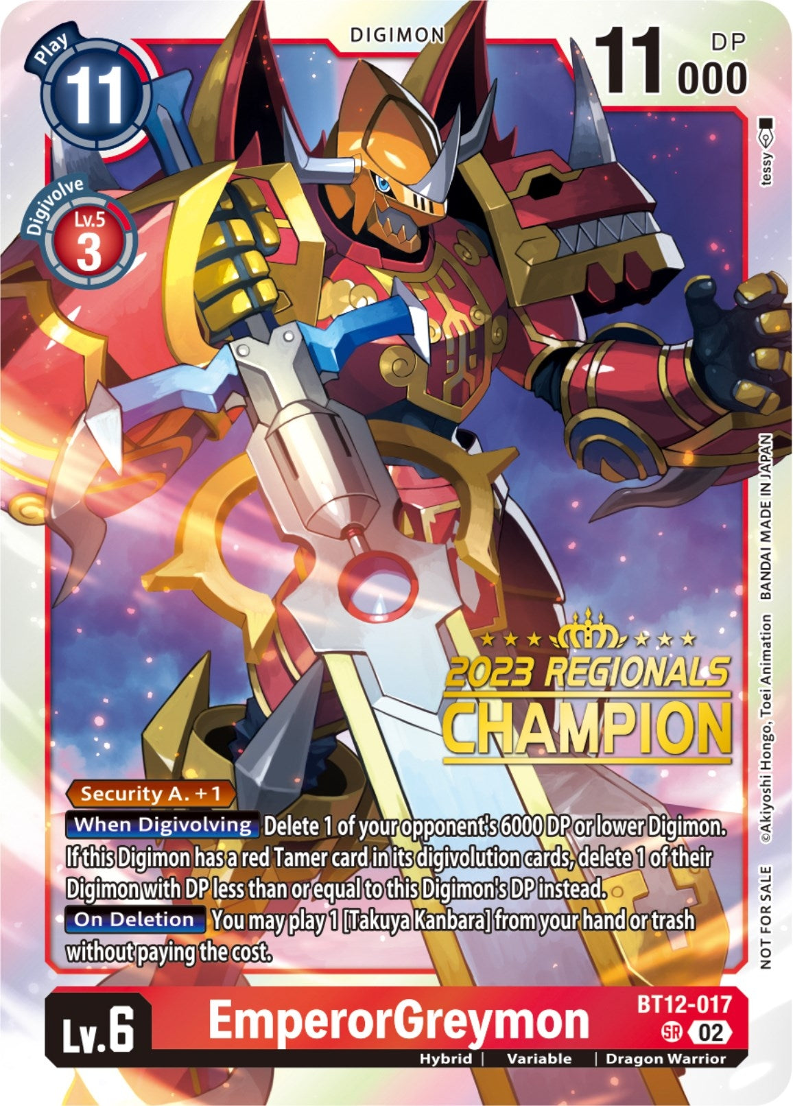 EmperorGreymon (2023 Regionals Champion) (12017) [BT12] - Digimon Card Game Single