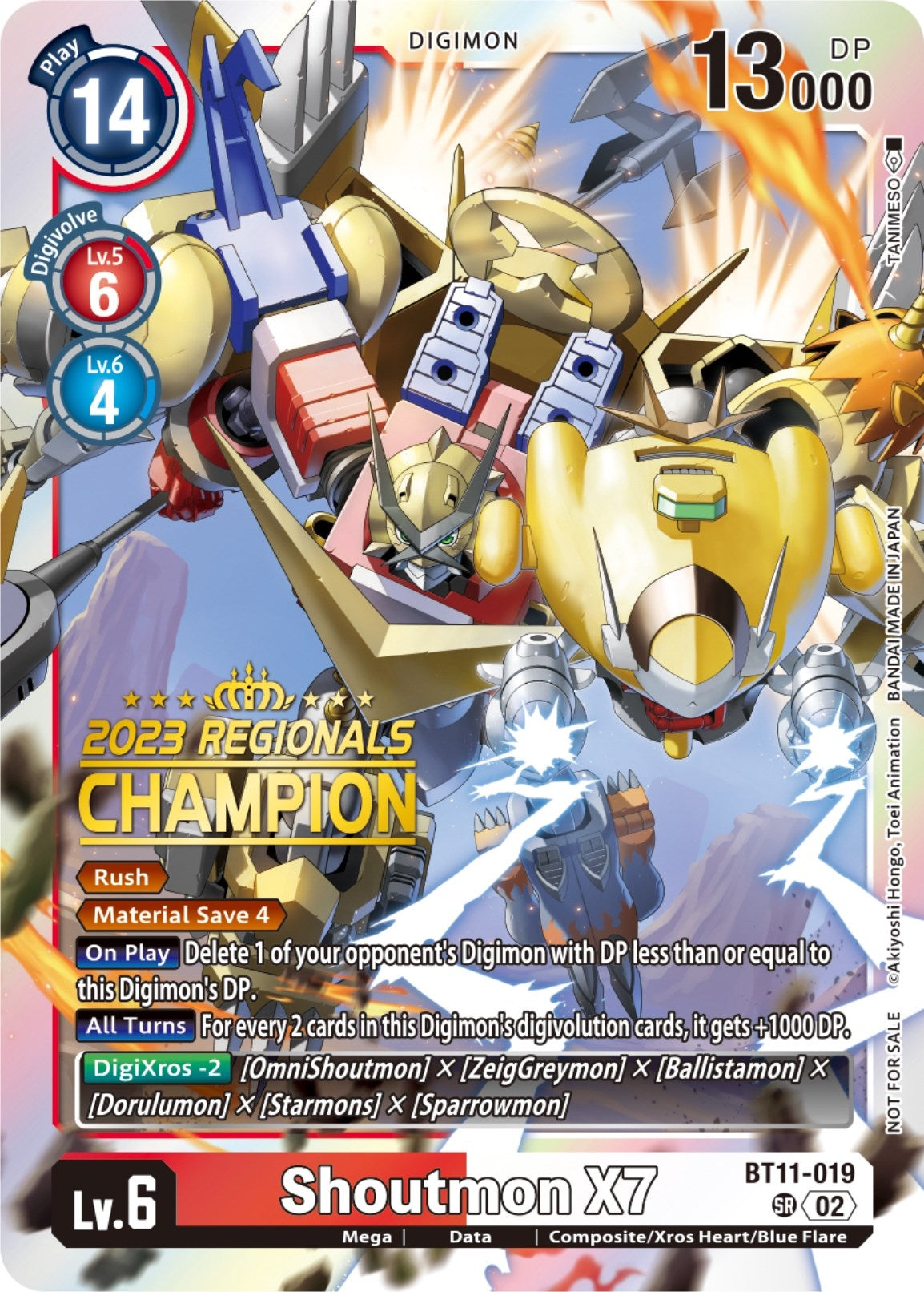 Shoutmon X7 (2023 Regionals Champion) (11019) [BT11] - Digimon Card Game Single