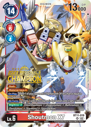 Shoutmon X7 (2023 Regionals Champion) (11019) [BT11] - Digimon Card Game Single