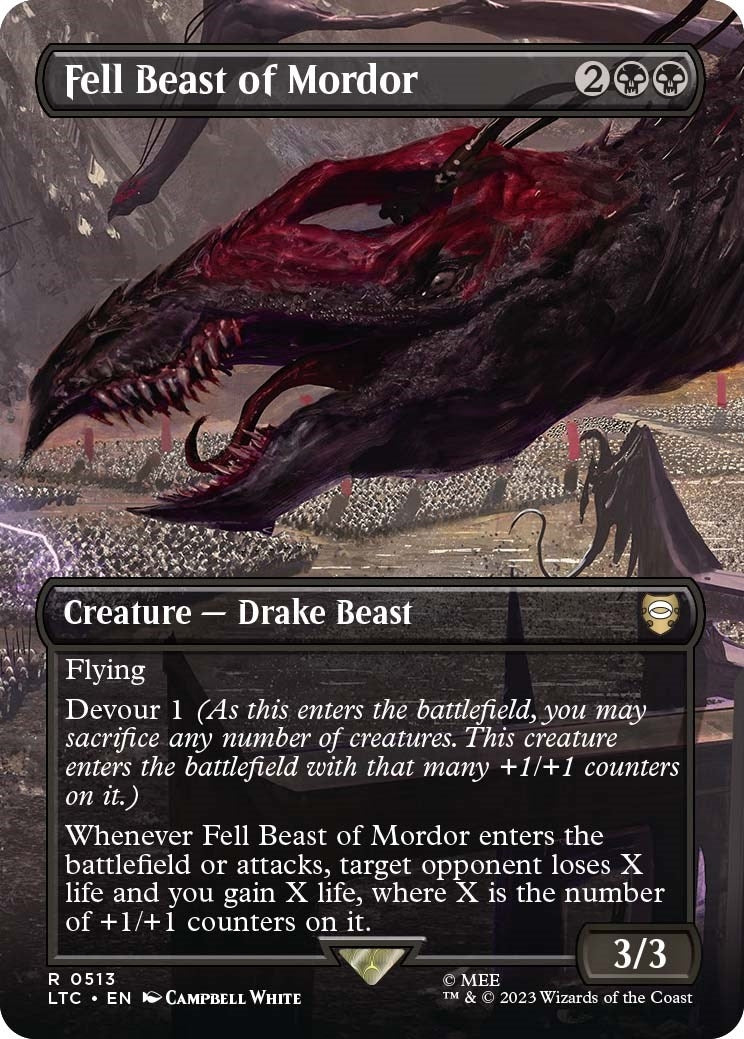 Fell Beast of Mordor (Borderless) (513) [LTC] - MTG Single