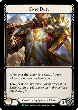 Civic Duty (31) [TCC] - Flesh and Blood TCG Single