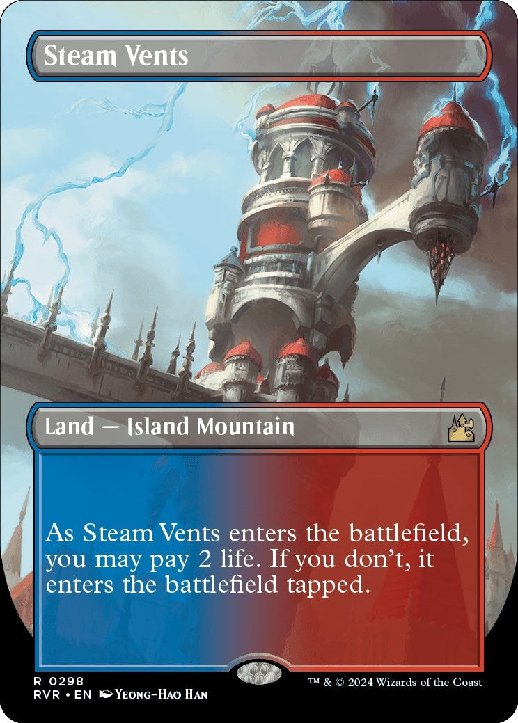Steam Vents (Borderless) (298) [RVR] - MTG Single