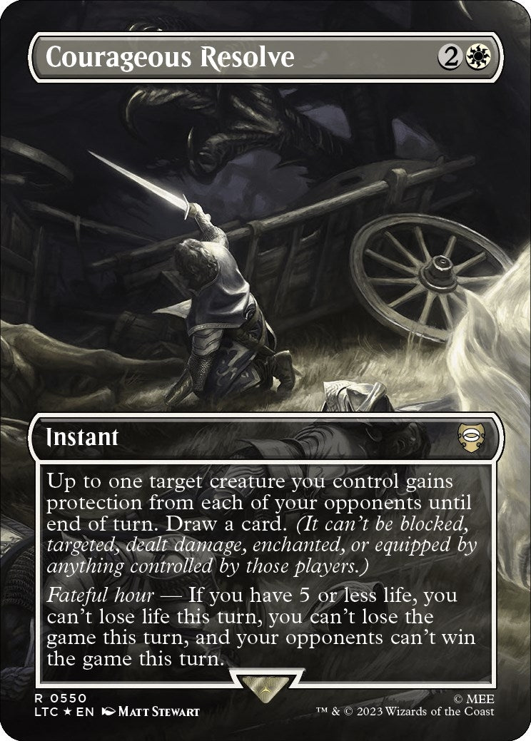 Courageous Resolve (Borderless) (Surge Foil) (550) [LTC] - MTG Single