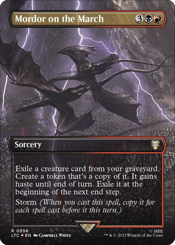 Mordor on the March (Borderless) (Surge Foil) (556) [LTC] - MTG Single
