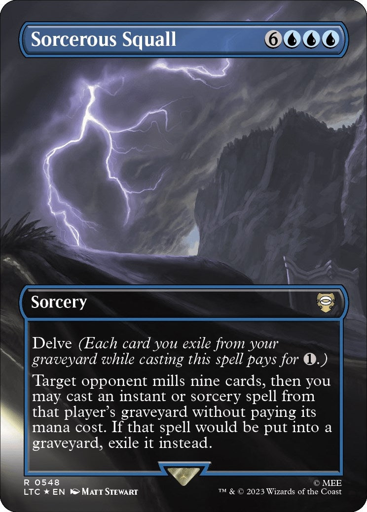 Sorcerous Squall (Borderless) (Surge Foil) (548) [LTC] - MTG Single