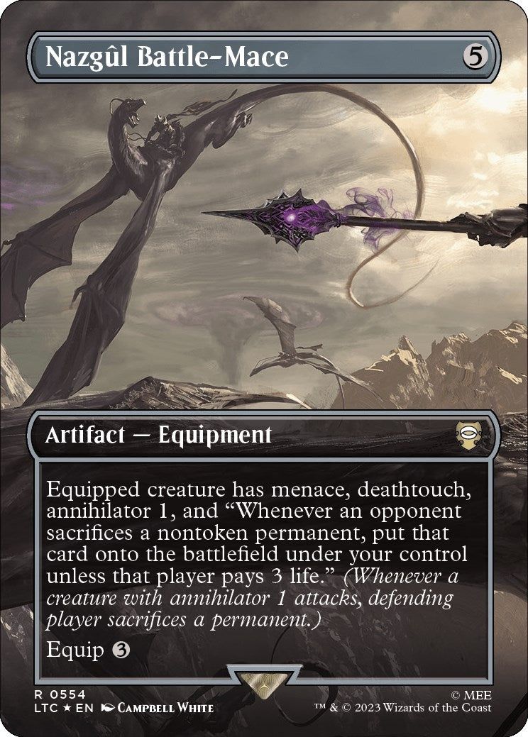 Nazgul Battle-Mace (Borderless) (Surge Foil) (554) [LTC] - MTG Single