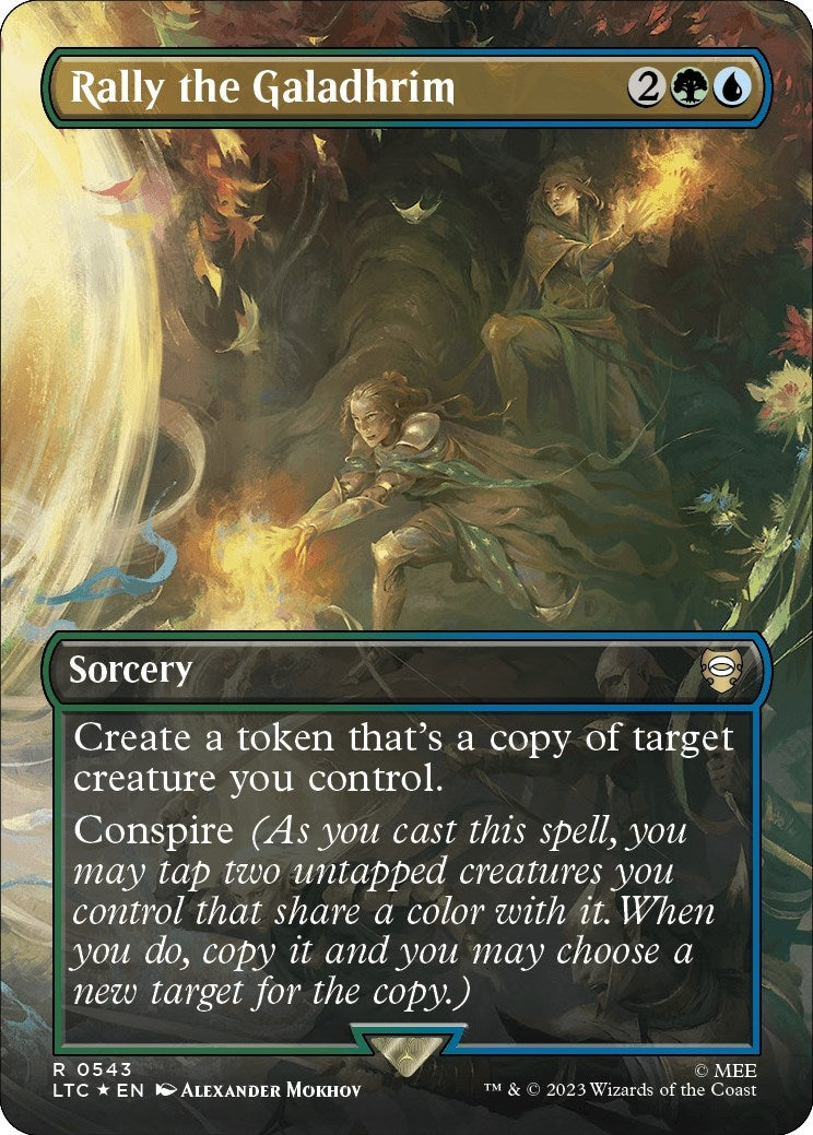 Rally the Galadhrim (Borderless) (Surge Foil) (543) [LTC] - MTG Single