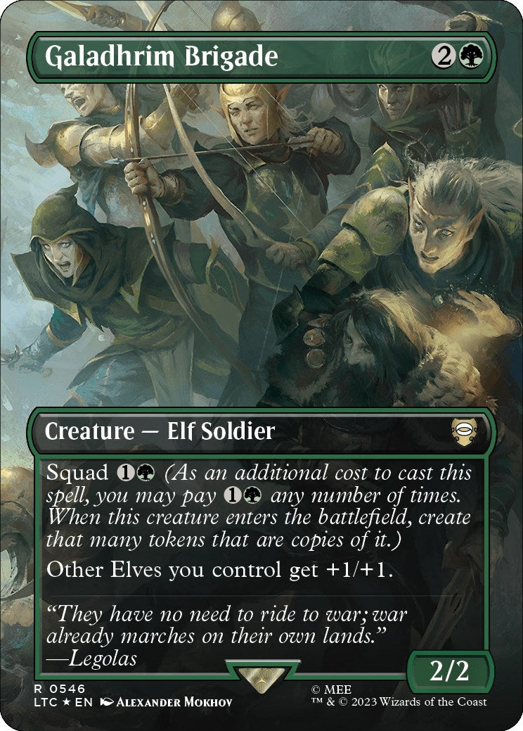 Galadhrim Brigade (Borderless) (Surge Foil) (546) [LTC] - MTG Single