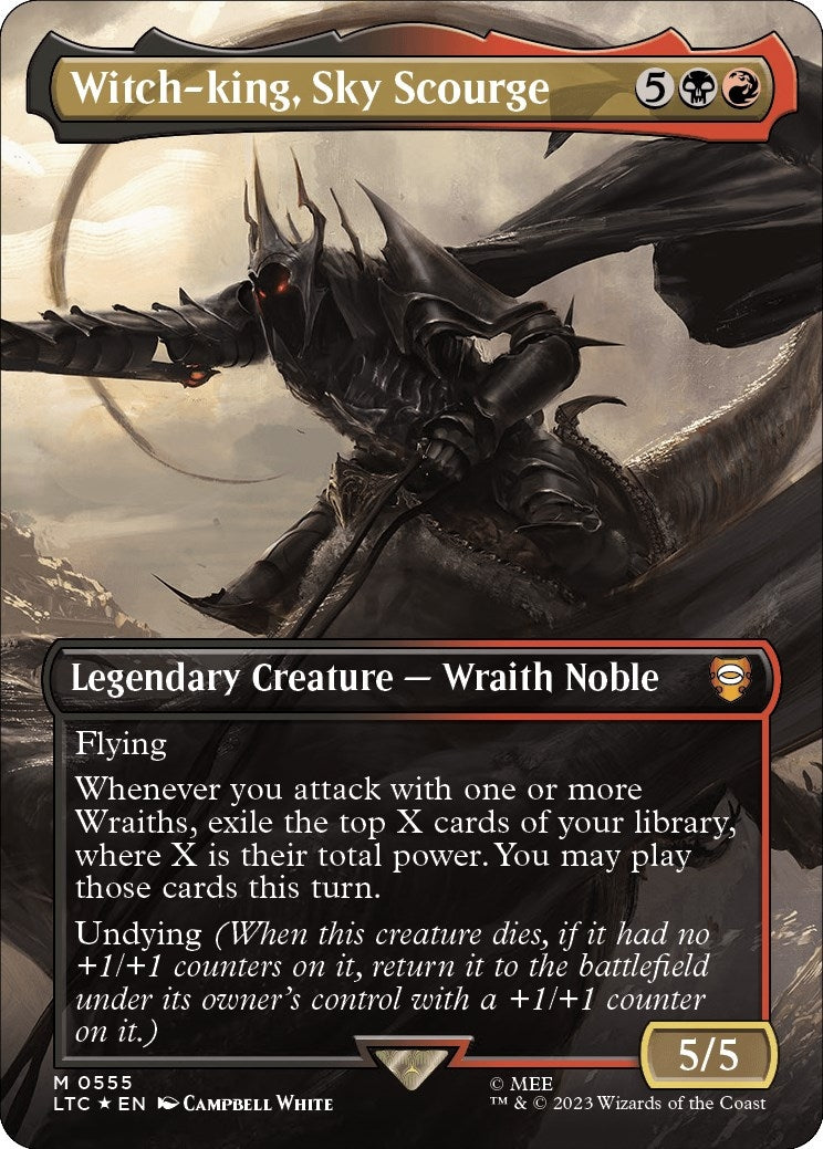 Witch-king Sky Scourge (Borderless) (Surge Foil) (555) [LTC] - MTG Single