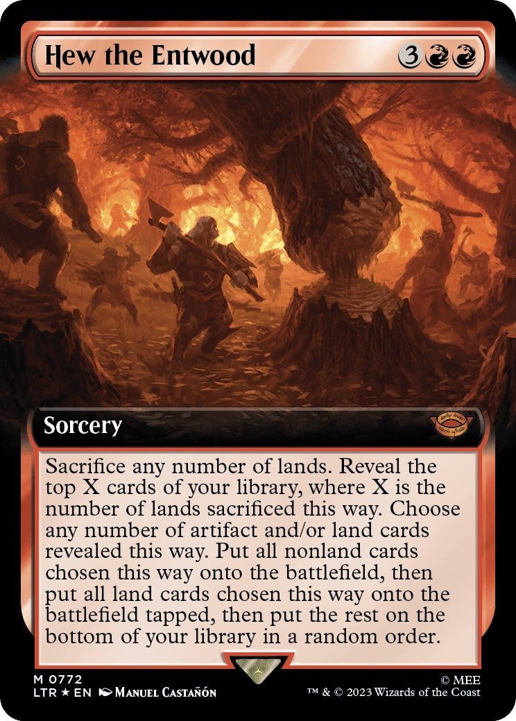 Hew the Entwood (Extended Art) (Surge Foil) (772) [LTR] - MTG Single
