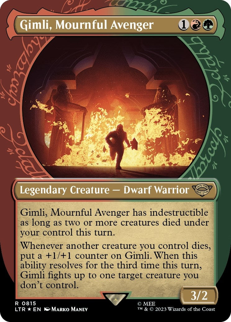 Gimli Mournful Avenger (Showcase) (Surge Foil) (815) [LTR] - MTG Single