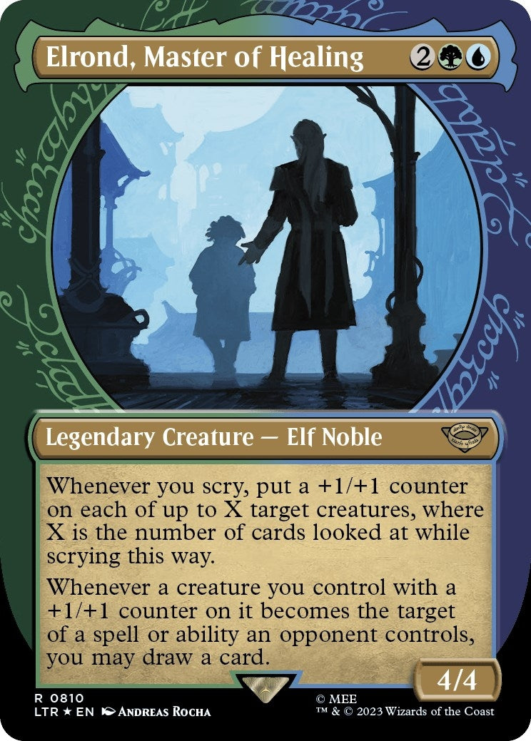 Elrond Master of Healing (Showcase) (Surge Foil) (810) [LTR] - MTG Single