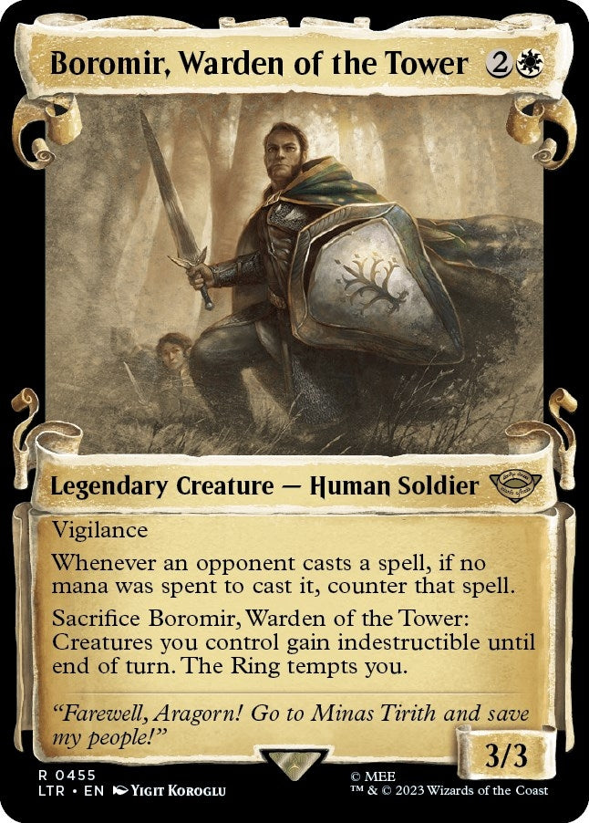Boromir Warden of the Tower (Showcase Scrolls) (455) [LTR] - MTG Single