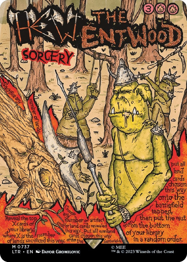Hew the Entwood (Borderless Poster) (737) [LTR] - MTG Single