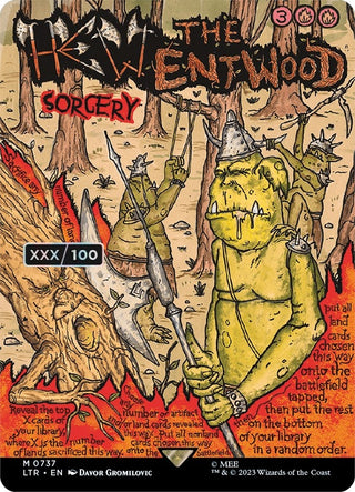 Hew the Entwood (Borderless Poster) (Serial Numbered) (737) [LTR] - MTG Single