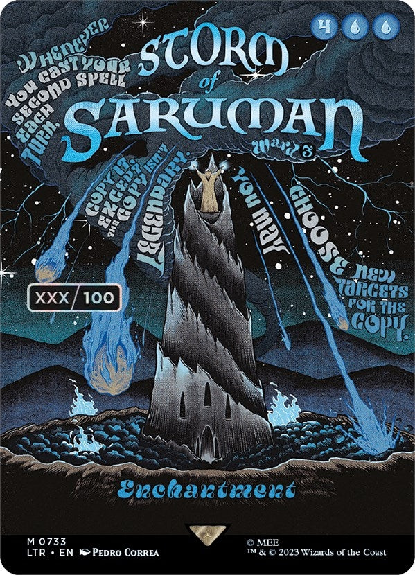 Storm of Saruman (Borderless Poster) (Serial Numbered) (733) [LTR] - MTG Single