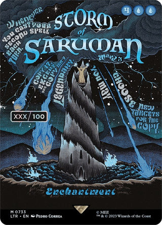 Storm of Saruman (Borderless Poster) (Serial Numbered) (733) [LTR] - MTG Single