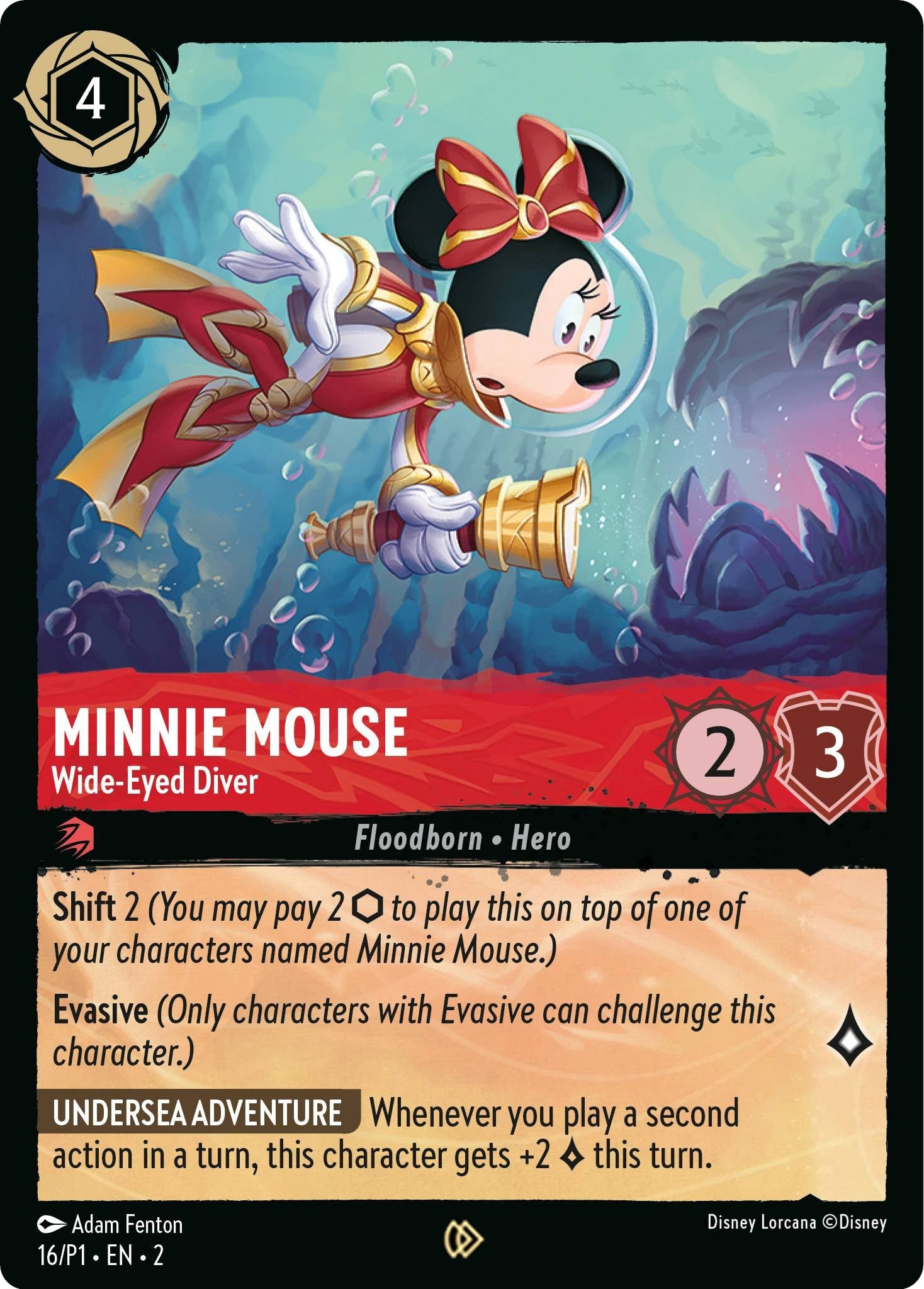 Minnie Mouse - Wide-Eyed Diver (16) (DLPC) - Disney Lorcana Single