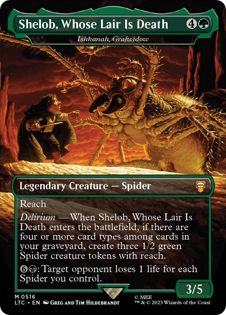 Shelob Whose Lair Is Death - Ishkanah Grafwidow (Borderless) (516) [LTC] - MTG Single