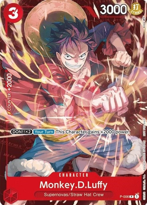 Monkey.D.Luffy - P-006 (Retail Promo) (6) (OP-PR) - One Piece Card Game Single