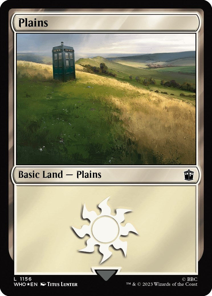 Plains (1156) (Surge Foil) (1156) [WHO] - MTG Single