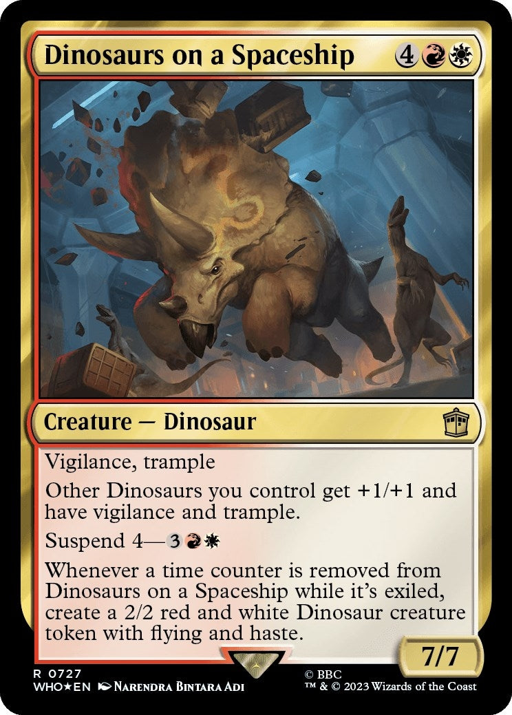 Dinosaurs on a Spaceship (Surge Foil) (727) [WHO] - MTG Single