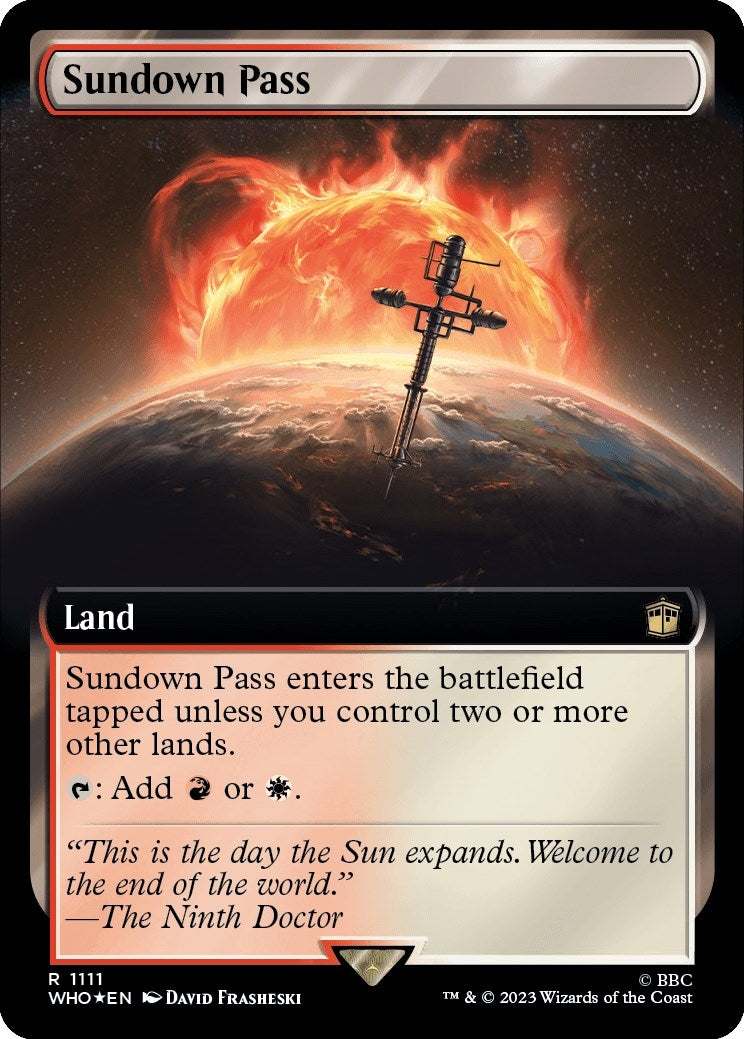 Sundown Pass (Extended Art) (Surge Foil) (1111) [WHO] - MTG Single