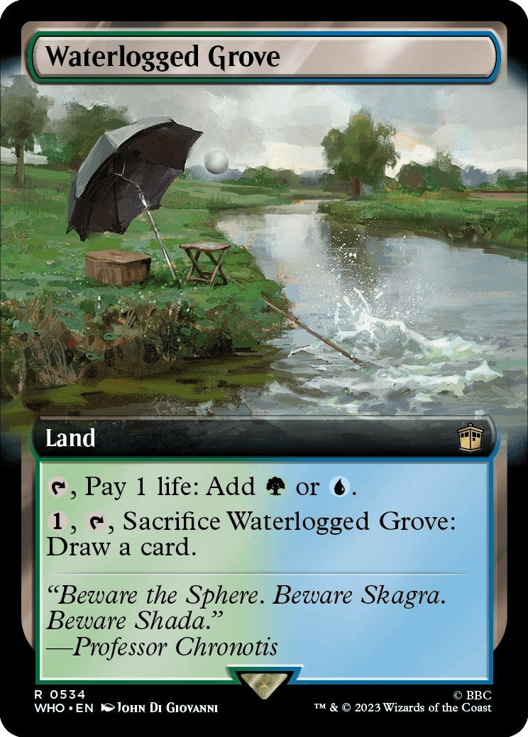 Waterlogged Grove (Extended Art) (534) [WHO] - MTG Single