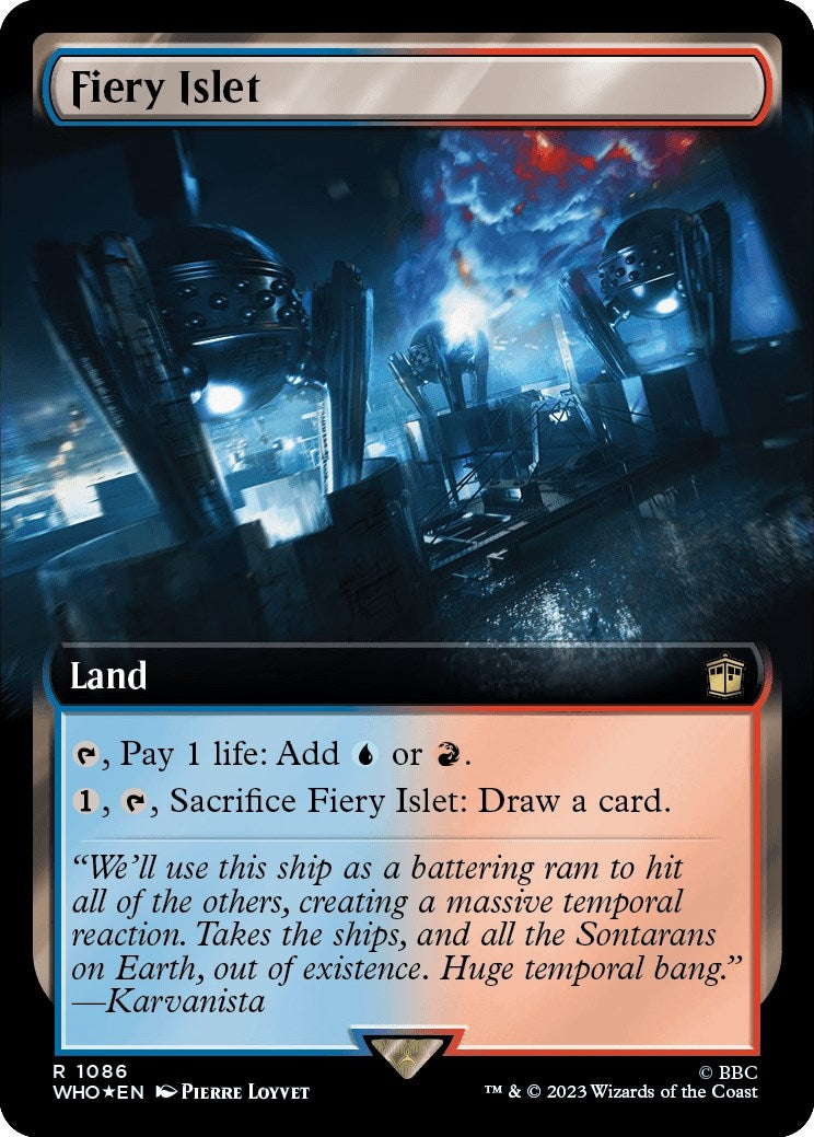 Fiery Islet (Extended Art) (Surge Foil) (1086) [WHO] - MTG Single