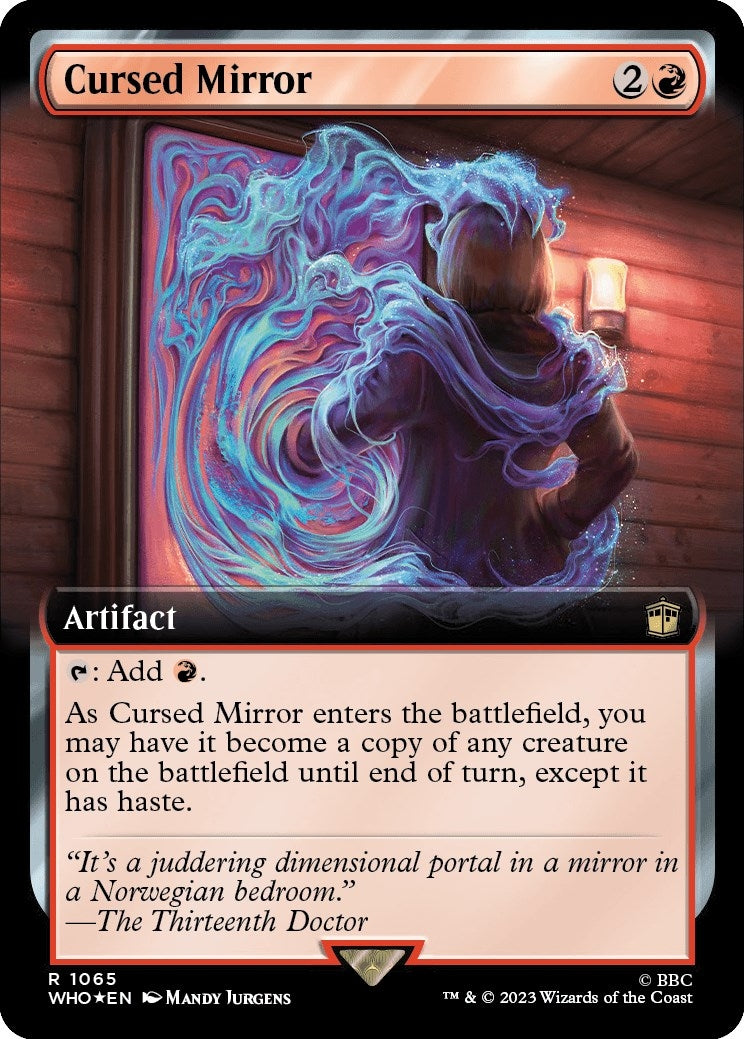 Cursed Mirror (Extended Art) (Surge Foil) (1065) [WHO] - MTG Single