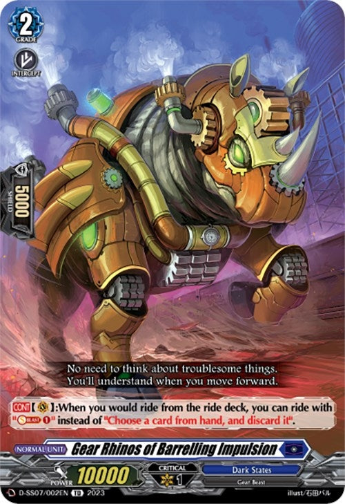 Gear Rhinos of Barrelling Impulsion (7002) [SS07] - Cardfight Vanguard Single