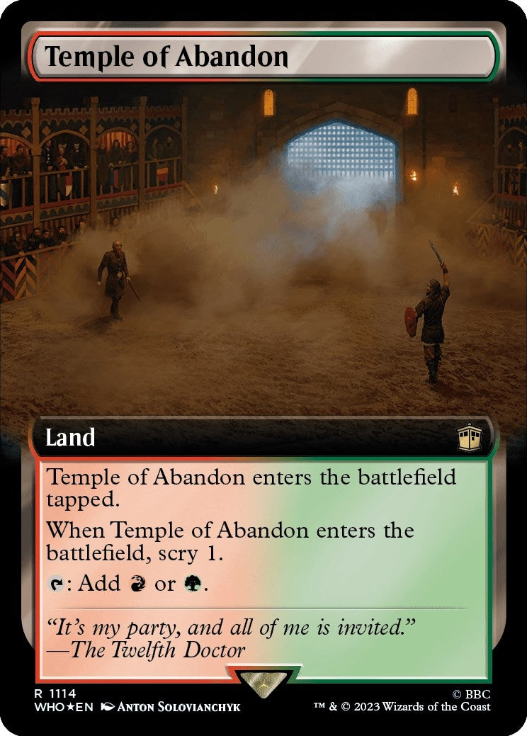 Temple of Abandon (Extended Art) (Surge Foil) (1114) [WHO] - MTG Single