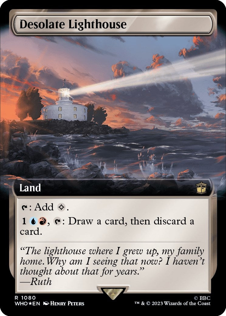 Desolate Lighthouse (Extended Art) (Surge Foil) (1080) [WHO] - MTG Single