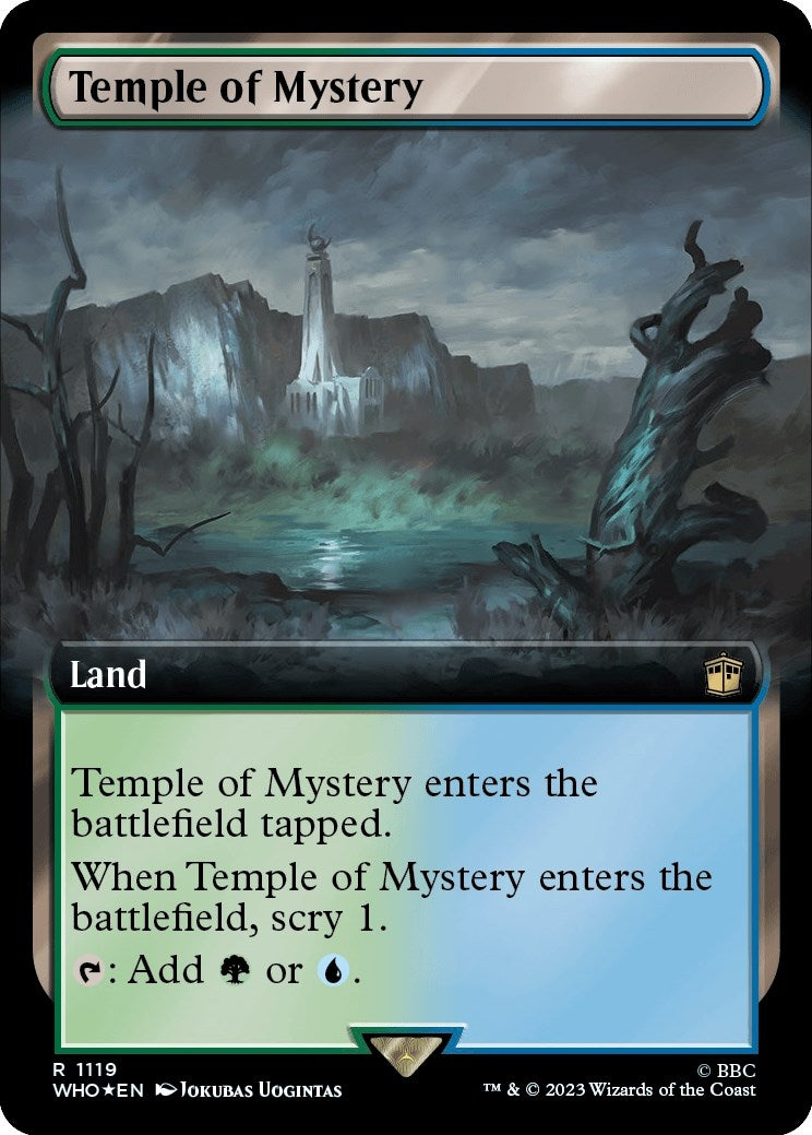 Temple of Mystery (Extended Art) (Surge Foil) (1119) [WHO] - MTG Single
